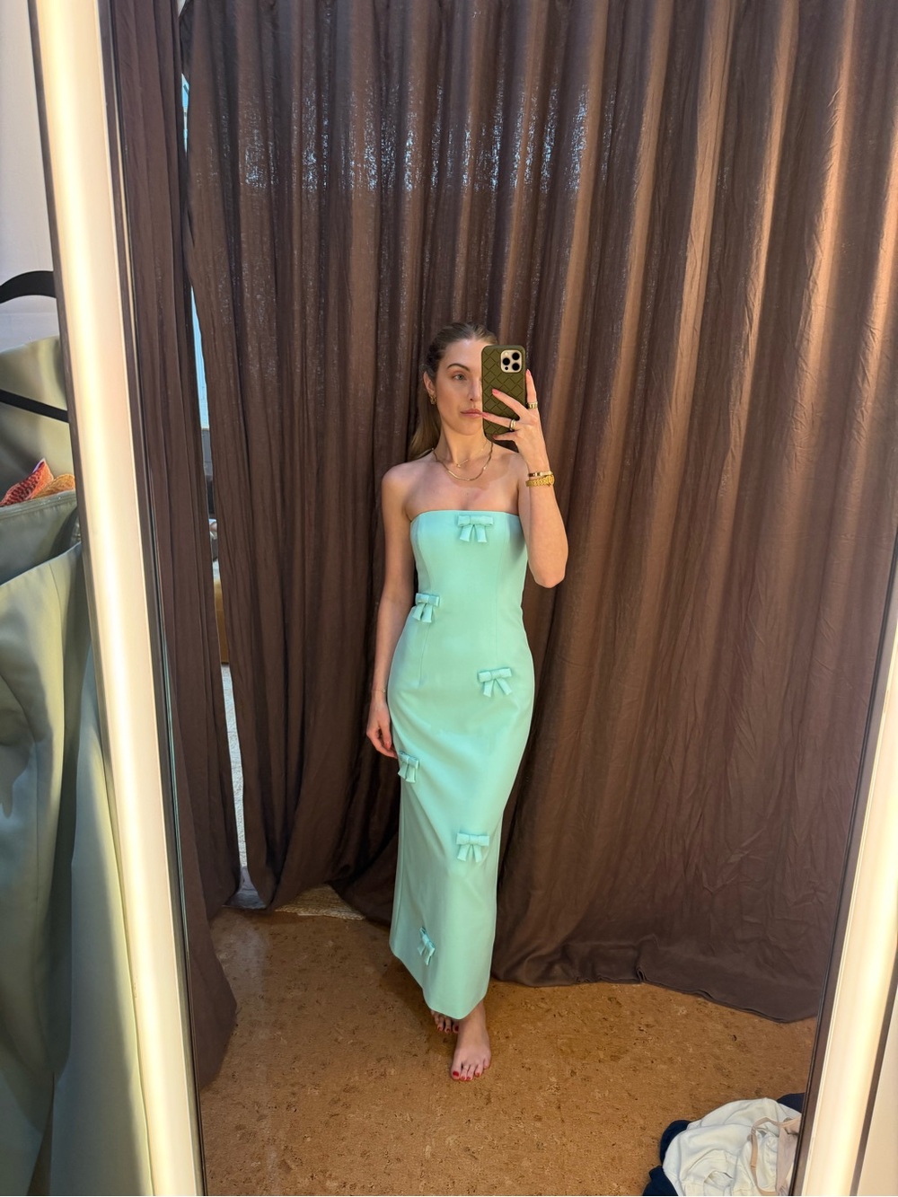 Leo Lin Rayna Bow Bustier Formal Maxi Dress Gown